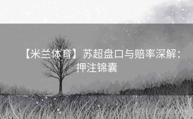 【米兰体育】苏超盘口与赔率深解：押注锦囊